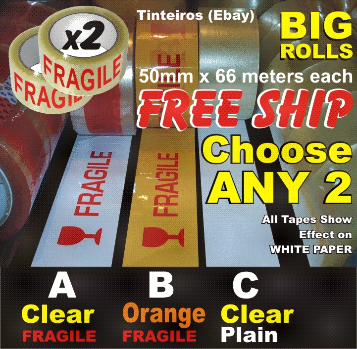 Roll 2x66m CLEAR TAPE Security Box Sealing Sellotape  